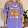 Teacher Halloween Pre-K Teacher Kindergarten Cutest Pumpkins Women's Comfort Colors T-Shirt Violet Teacher Halloween Pre-K Teacher Kindergarten Cutest Pumpkins Women's Comfort Colors T-Shirt Violet