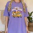 Teacher Halloween School Bus Driver Cute Ghost Witch Party Women's Comfort Colors T-Shirt Violet