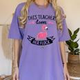 This Teacher Loves Her Flock Cute Flamingo Teacher Women's Comfort Colors T-Shirt Violet