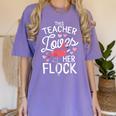 This Teacher Loves Her Flock Flamingo Teacher Class Women's Comfort Colors T-Shirt Violet This Teacher Loves Her Flock Flamingo Teacher Class Women's Comfort Colors T-Shirt Violet