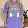 Teacher Off Duty Promoted To Stay At Home Dog Mom Teachers Women's Comfort Colors T-Shirt Violet Teacher Off Duty Promoted To Stay At Home Dog Mom Teachers Women's Comfort Colors T-Shirt Violet