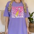 Teacher Pencil Back To School Groovy Pink Teacher First Day Women's Comfort Colors T-Shirt Violet Teacher Pencil Back To School Groovy Pink Teacher First Day Women's Comfort Colors T-Shirt Violet
