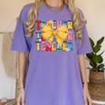 Teacher Pencil Coquette Bow Back To School Teacher Women's Comfort Colors T-Shirt Violet