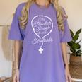 This Teacher Prays For Her Students Catholic Rosary Women's Comfort Colors T-Shirt Violet This Teacher Prays For Her Students Catholic Rosary Women's Comfort Colors T-Shirt Violet