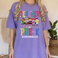 Teacher Of Pre K Superheroes Teacher New School Year Men Women Women's Comfort Colors T-Shirt Violet