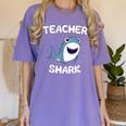 Teacher Shark Teaching Back To School Kindergarten Women's Comfort Colors T-Shirt Violet Teacher Shark Teaching Back To School Kindergarten Women's Comfort Colors T-Shirt Violet