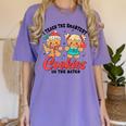 Teacher Of Smart Cookies Cute Gingerbread Teacher Christmas Women's Comfort Colors T-Shirt Violet Teacher Of Smart Cookies Cute Gingerbread Teacher Christmas Women's Comfort Colors T-Shirt Violet