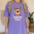 Teacher Squad Red Plaid Rudolph Reindeer Christmas Women's Comfort Colors T-Shirt Violet Teacher Squad Red Plaid Rudolph Reindeer Christmas Women's Comfort Colors T-Shirt Violet