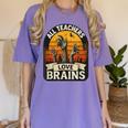 Teacher All Teachers Love Brains Halloween Women's Comfort Colors T-Shirt Violet Teacher All Teachers Love Brains Halloween Women's Comfort Colors T-Shirt Violet