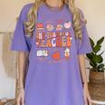 Teacher Thanksgiving Shirt Women One Thankful Teacher Fall Women's Comfort Colors T-Shirt Violet