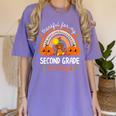Teacher Thanksgiving Thankful For My Second Grade Turkeys Women's Comfort Colors T-Shirt Violet