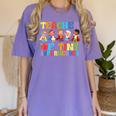 Teacher Of Tiny Superheroes Teach 100th Day Of School Women's Comfort Colors T-Shirt Violet