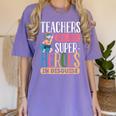 Teachers Are Just Superheroes In Disguise Back To School Women's Comfort Colors T-Shirt Violet Teachers Are Just Superheroes In Disguise Back To School Women's Comfort Colors T-Shirt Violet