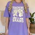 Teachers Love Brains Halloween Costume Boo Trick Teach Women's Comfort Colors T-Shirt Violet Teachers Love Brains Halloween Costume Boo Trick Teach Women's Comfort Colors T-Shirt Violet