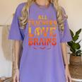All Teachers Love Brains Shirt Halloween Teacher Women's Comfort Colors T-Shirt Violet