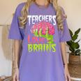 Teachers Love Brains Zombie Teacher Halloween Zombies Women's Comfort Colors T-Shirt Violet