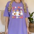 Teaching My Boos Cute Spooky Ghost Teacher Halloween Women Women's Comfort Colors T-Shirt Violet