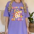 Teaching My Boos Ghost Halloween Costumes Teacher Men Women Women's Comfort Colors T-Shirt Violet Teaching My Boos Ghost Halloween Costumes Teacher Men Women Women's Comfort Colors T-Shirt Violet