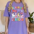 Teaching Future Leaders Groovy Teacher Back To School Women's Comfort Colors T-Shirt Violet Teaching Future Leaders Groovy Teacher Back To School Women's Comfort Colors T-Shirt Violet