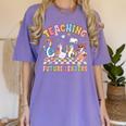 Teaching Future Leaders Teacher Back To School Cute Goose Women's Comfort Colors T-Shirt Violet