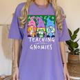 Teaching My Little Gnomies With Gnome For Teacher Women Women's Comfort Colors T-Shirt Violet