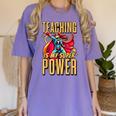 Teaching Is My Super Power Superhero Teacher Women's Comfort Colors T-Shirt Violet Teaching Is My Super Power Superhero Teacher Women's Comfort Colors T-Shirt Violet