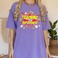 Teaching Is My Superpower Retro Comic Teacher Women's Comfort Colors T-Shirt Violet Teaching Is My Superpower Retro Comic Teacher Women's Comfort Colors T-Shirt Violet