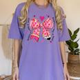 Teaching Is A Work Of Heart Pencil Bow Teacher Valentine Women's Comfort Colors T-Shirt Violet Teaching Is A Work Of Heart Pencil Bow Teacher Valentine Women's Comfort Colors T-Shirt Violet