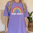 Team Pre-K Teacher Crew Squad Hello Back School Graduation Women's Comfort Colors T-Shirt Violet