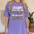 Team School Nurse Camo Teacher Student Back To School For Men Women Women's Comfort Colors T-Shirt Violet