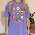 Team TK Teacher Christmas Groovy Smile Face Girl Boy Kid TK Women's Comfort Colors T-Shirt Violet