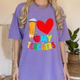 Teens Graduation I Heart My Teachers I Love My Teachers Women's Comfort Colors T-Shirt Violet