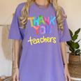 Thank You Teacher Appreciation Graduation Men Women Girls Kids Women's Comfort Colors T-Shirt Violet