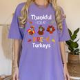Thankful For My Prek Turkeys In Masks Thanksgiving Teacher For Men Women Women's Comfort Colors T-Shirt Violet