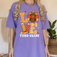 Thanksgiving Love Third Grade Teacher Turkey Autumn Fall Men Women Girls Kids Women's Comfort Colors T-Shirt Violet Thanksgiving Love Third Grade Teacher Turkey Autumn Fall Men Women Girls Kids Women's Comfort Colors T-Shirt Violet