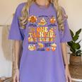Thanksgiving One Thankful Art Teacher Fall Groovy Men Women Women's Comfort Colors T-Shirt Violet Thanksgiving One Thankful Art Teacher Fall Groovy Men Women Women's Comfort Colors T-Shirt Violet