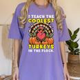 Thanksgiving I Teach Coolest Turkeys Teacher Fall Women Men Women's Comfort Colors T-Shirt Violet