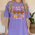 Thanksgiving Teacher I Teach The Cutest Turkeys In The Flock Women's Comfort Colors T-Shirt Violet Thanksgiving Teacher I Teach The Cutest Turkeys In The Flock Women's Comfort Colors T-Shirt Violet