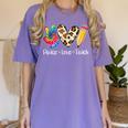 Tie Dye Hippie Peace Love Teach Teacher Appreciation Women's Comfort Colors T-Shirt Violet