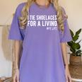 I Tie Shoelaces For a Living Elementary PE Teacher Women's Comfort Colors T-Shirt Violet