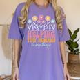 Tiny People Help Do Big Things Nursery Teacher Women's Comfort Colors T-Shirt Violet Tiny People Help Do Big Things Nursery Teacher Women's Comfort Colors T-Shirt Violet