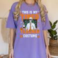 This Is My Tired Teacher Costume Halloween Costumes Women's Comfort Colors T-Shirt Violet This Is My Tired Teacher Costume Halloween Costumes Women's Comfort Colors T-Shirt Violet