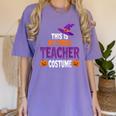 Tired Teacher Costume For Halloween Teachers Women's Comfort Colors T-Shirt Violet Tired Teacher Costume For Halloween Teachers Women's Comfort Colors T-Shirt Violet