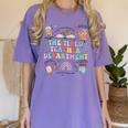 The Tired Teachers Department Retro Groovy Back To School Women's Comfort Colors T-Shirt Violet The Tired Teachers Department Retro Groovy Back To School Women's Comfort Colors T-Shirt Violet