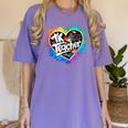 TK Teacher Transitional Kindergarten Heart Back To School Women's Comfort Colors T-Shirt Violet