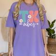 TK Vibes Back To School Teachers Students TK Team Women's Comfort Colors T-Shirt Violet TK Vibes Back To School Teachers Students TK Team Women's Comfort Colors T-Shirt Violet
