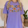 Trick Or Teach Funny School Teacher Halloween Costume Women's Comfort Colors T-Shirt Violet Trick Or Teach Funny School Teacher Halloween Costume Women's Comfort Colors T-Shirt Violet