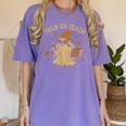 Trick Or Teach Halloween Teacher Women's Comfort Colors T-Shirt Violet Trick Or Teach Halloween Teacher Women's Comfort Colors T-Shirt Violet