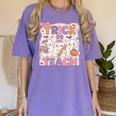 Trick Or Teach Retro Halloween Teacher Look Women's Comfort Colors T-Shirt Violet