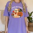 Trick Or Teach Retro Halloween Teacher Women Men Costume Women's Comfort Colors T-Shirt Violet Trick Or Teach Retro Halloween Teacher Women Men Costume Women's Comfort Colors T-Shirt Violet